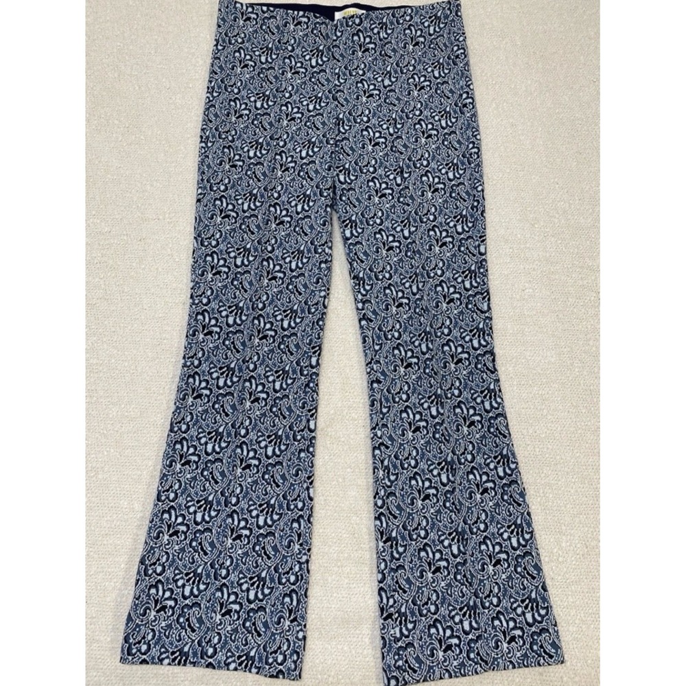Maeve Anthropologie The Margot Paisley Jacquard Knit Flare Pants Blue Black 8T